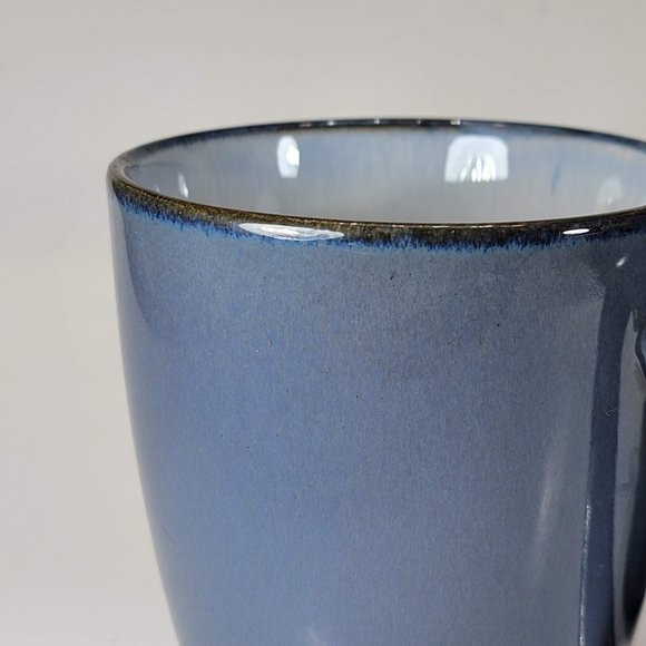 Sango Coffee Mugs Eggplant Blue White Cup Mugs 4" Tall Set of 2 - Picture 4 of 7